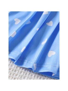 Children's Heart Print Pleated Dress